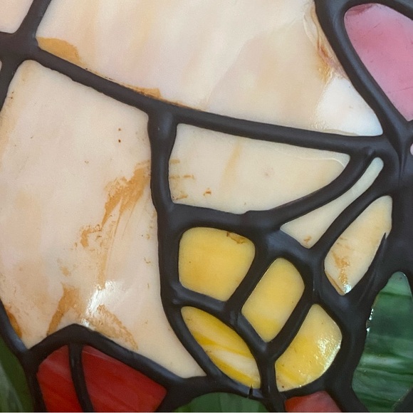 Vintage Tiffany Style Stained Plastic Light Shade Butterflies Shade Only -Read - Picture 9 of 16